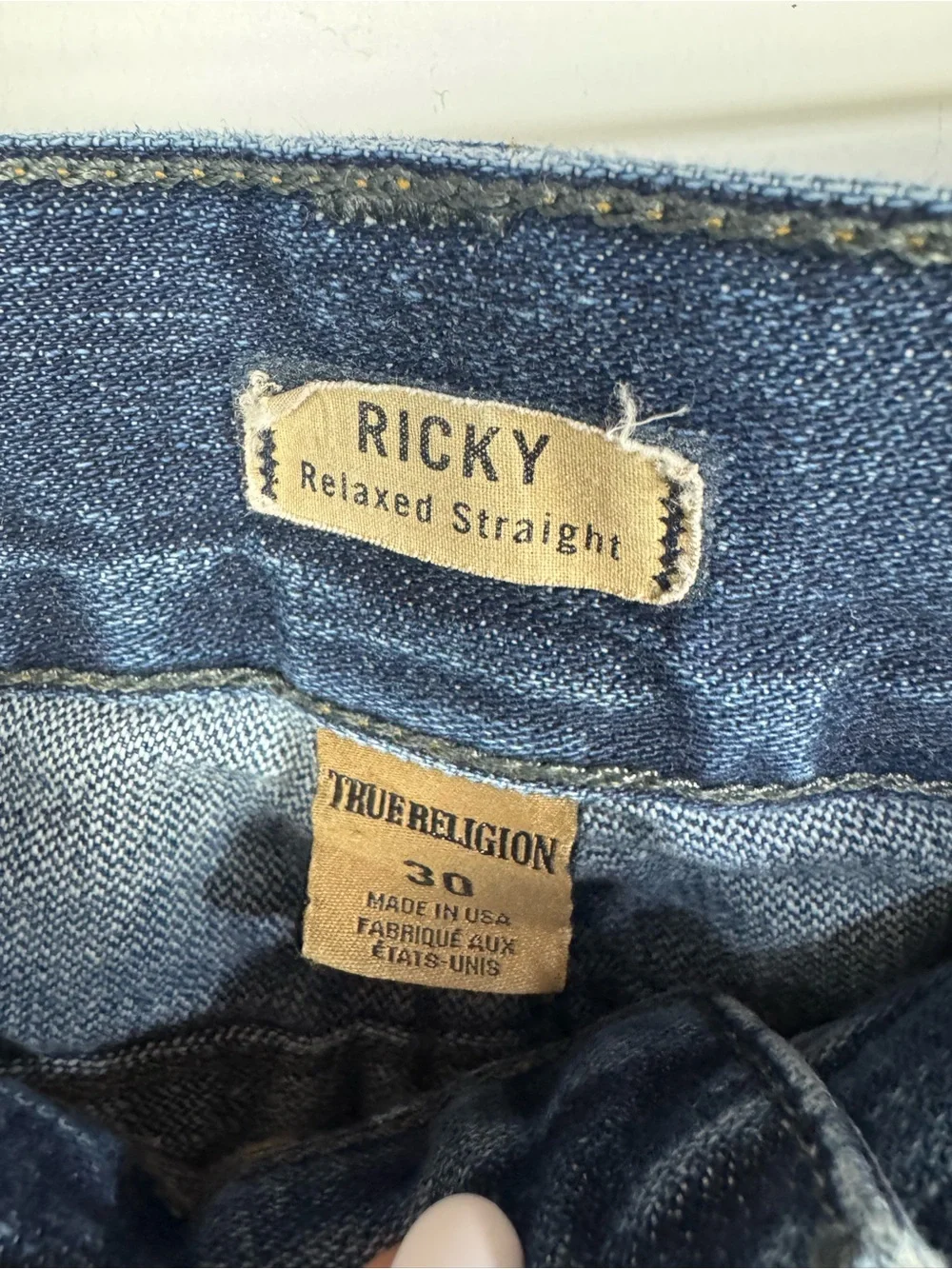 True Religion ricky relaxed straight jeans size 30